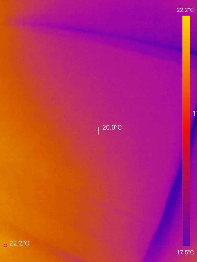 Dieses Bild zeigt die Temperatur der Valevag vor Beginn unseres Tests