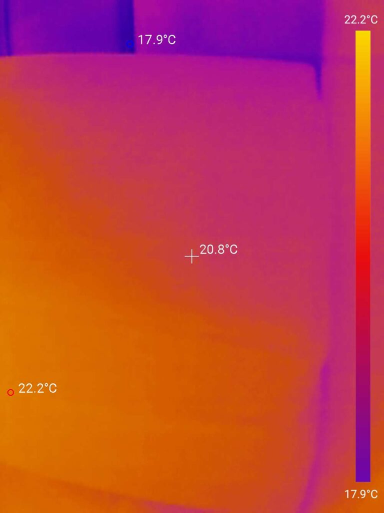 Dieses Bild zeigt die Temperatur der Vesteröy vor Beginn unseres Tests