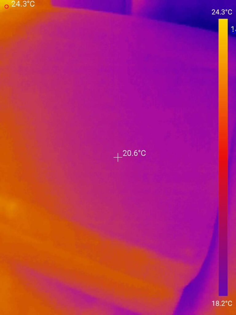 Dieses Bild zeigt die Temperatur der Vestmarka vor Beginn unseres Tests
